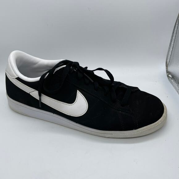 Nike Shoes Mens Classic Tennis Sneaker 312495-011 Black Leather Lace Up Size 9.5 - Picture 2 of 9